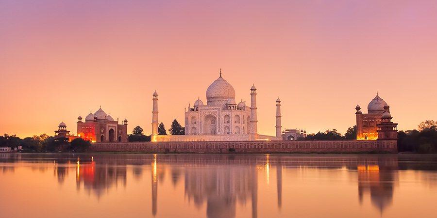 Admire the iconic Taj Mahal in regal Agra