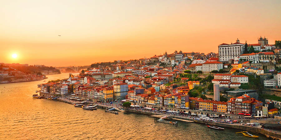 Viewing Porto during a sunset cruise